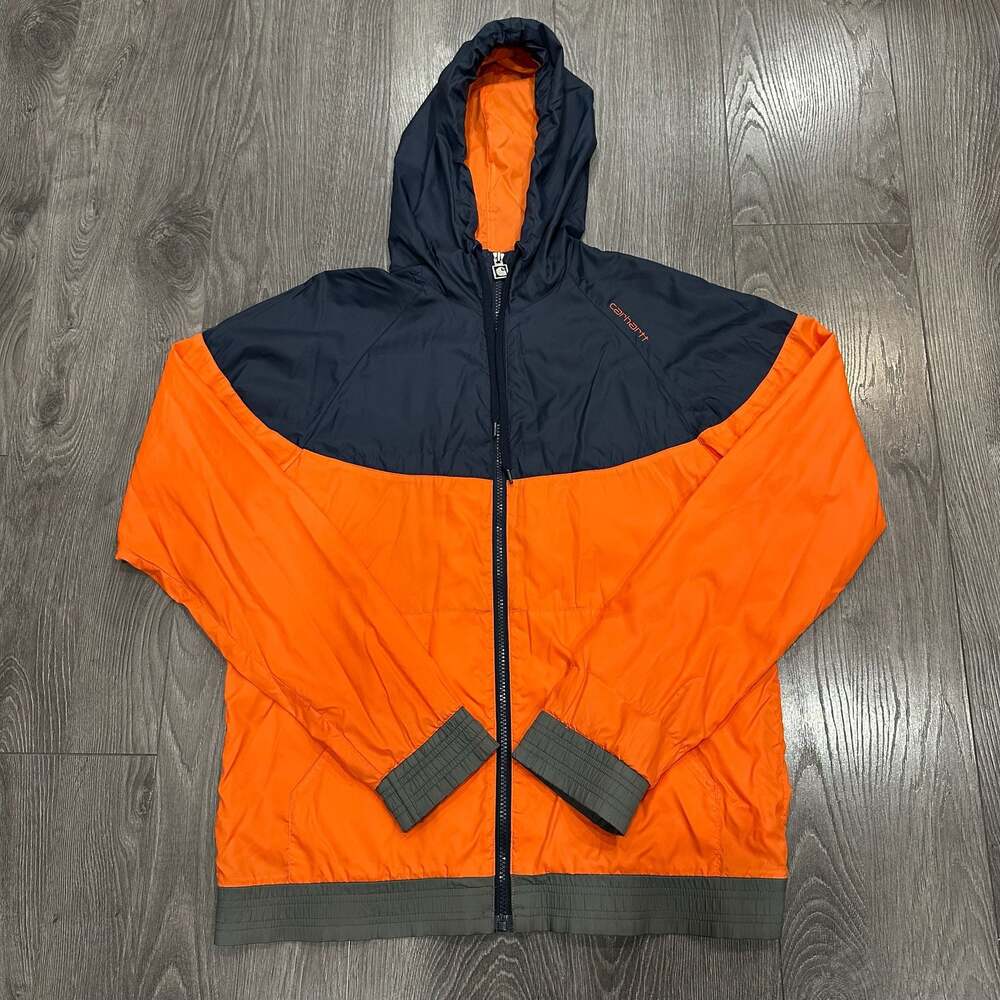 Carhartt Discovery Jacket Size M Navy Orange Colorblock Windbreaker